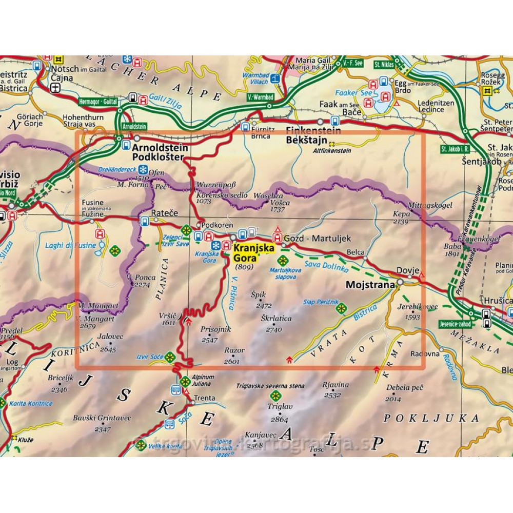 Kranjska Gora Hiking Map